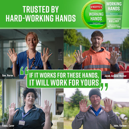 O’Keeffe’S Working Hands, 96G Jar - Hand Cream for Extremely Dry, Cracked Hands | Instantly Boosts Moisture Levels, Creates a Protective Layer & Prevents Moisture Loss