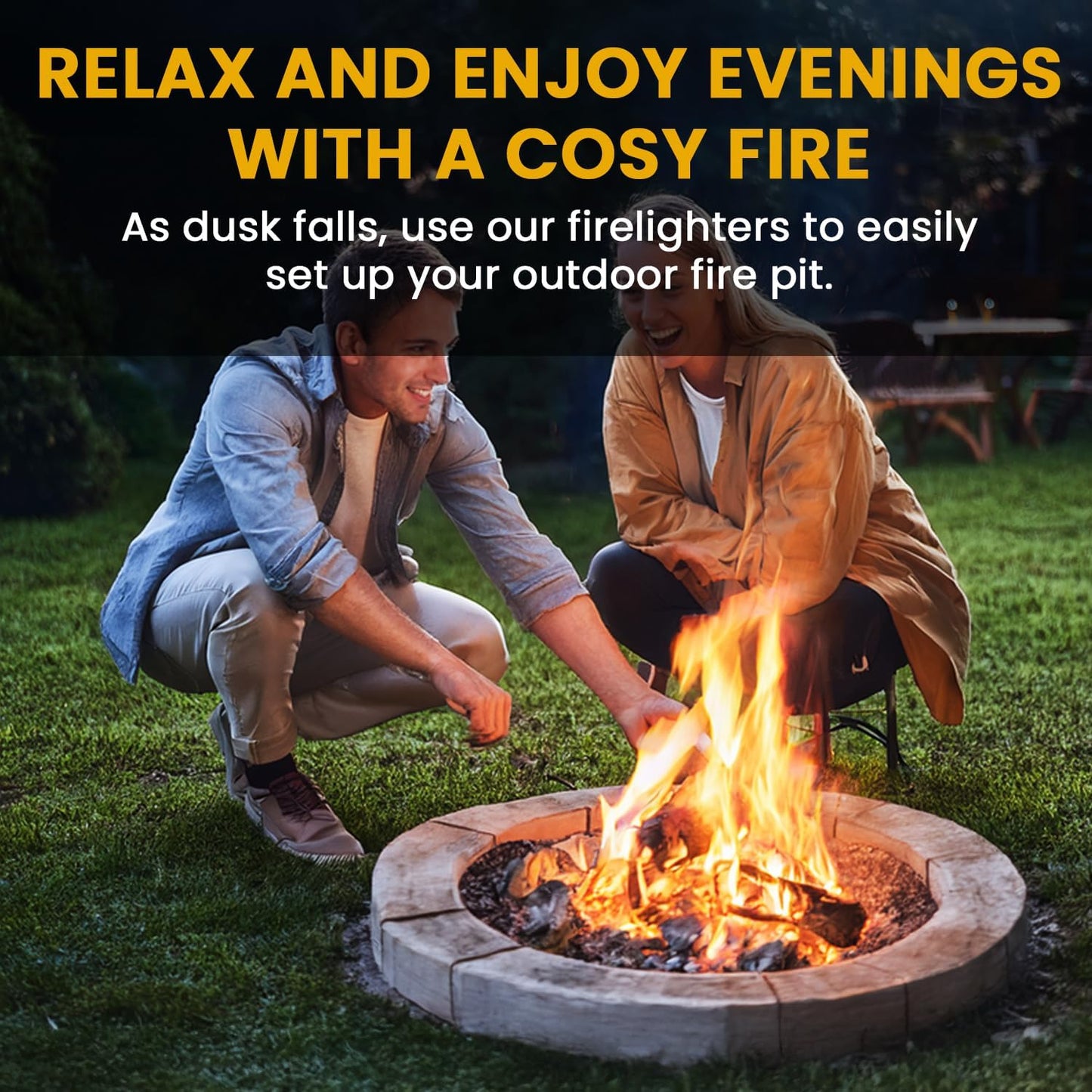 200 Firelighters - Natural Firelighters | Fast Lighting & Odourless, Fire Lighters for Wood Burners & BBQ Ovens, Stoves & Fireplaces