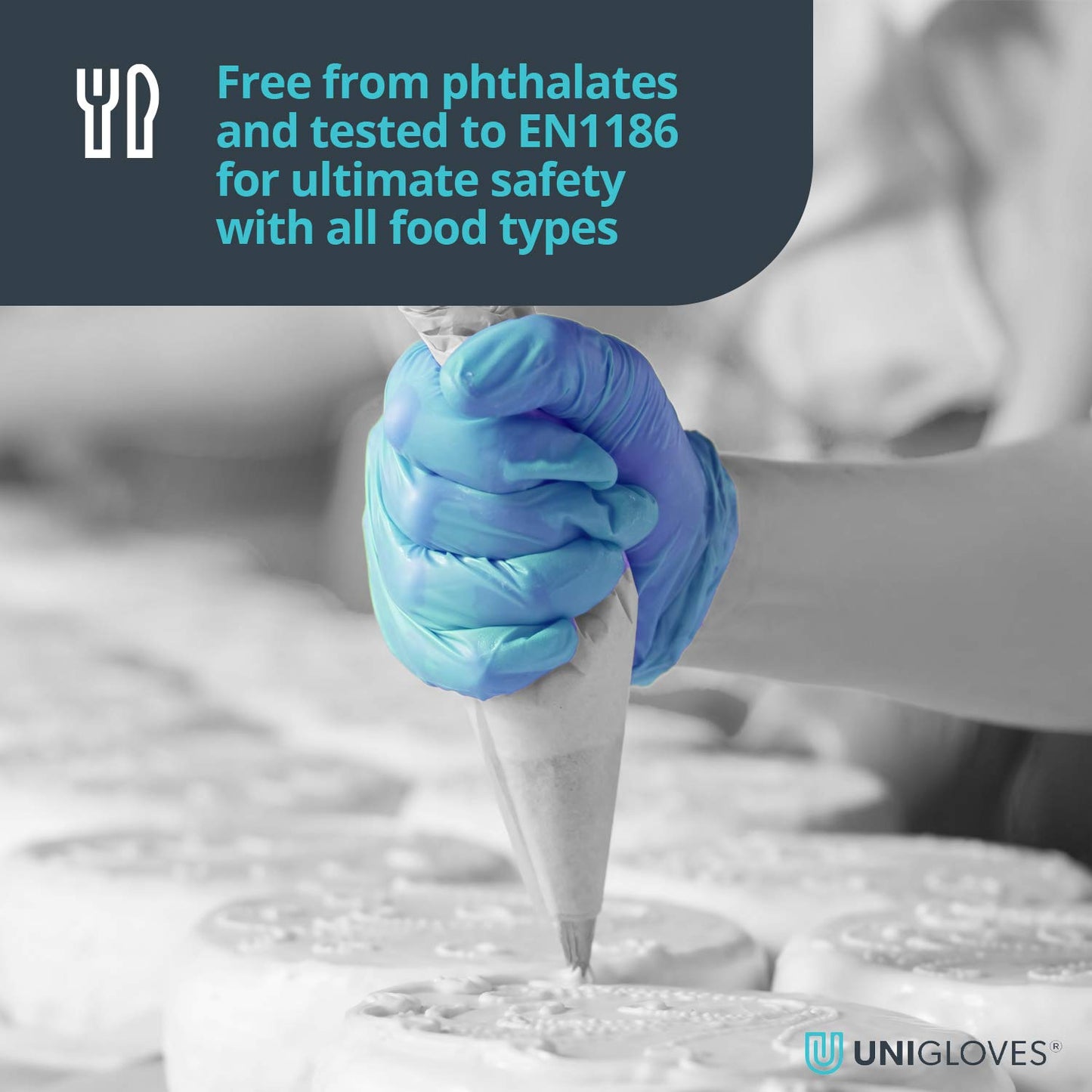 Blue Pearl Nitrile Examination Gloves - Multipurpose, Powder Free and Latex Free Disposable Gloves - Box of 100 Gloves, Blue, Medium (GP0013)