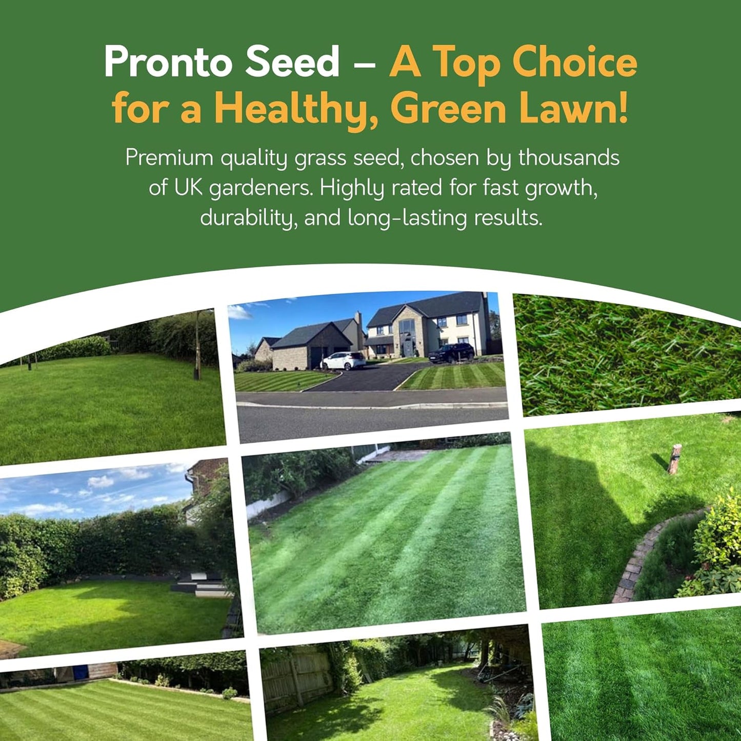 Premium Grass Seed 1.4 Kg - Fast Growing, Hard-Wearing - Covers 84M² for Lawns & Overseeding - DEFRA Approved & Tailored for UK Climate (1.4Kg)