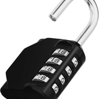 Combination Locker Padlock, 4 Digit Coded Padlock, Gym Lock, School Locker Lock, Weatherproof Combination Lock Outdoor (Black)
