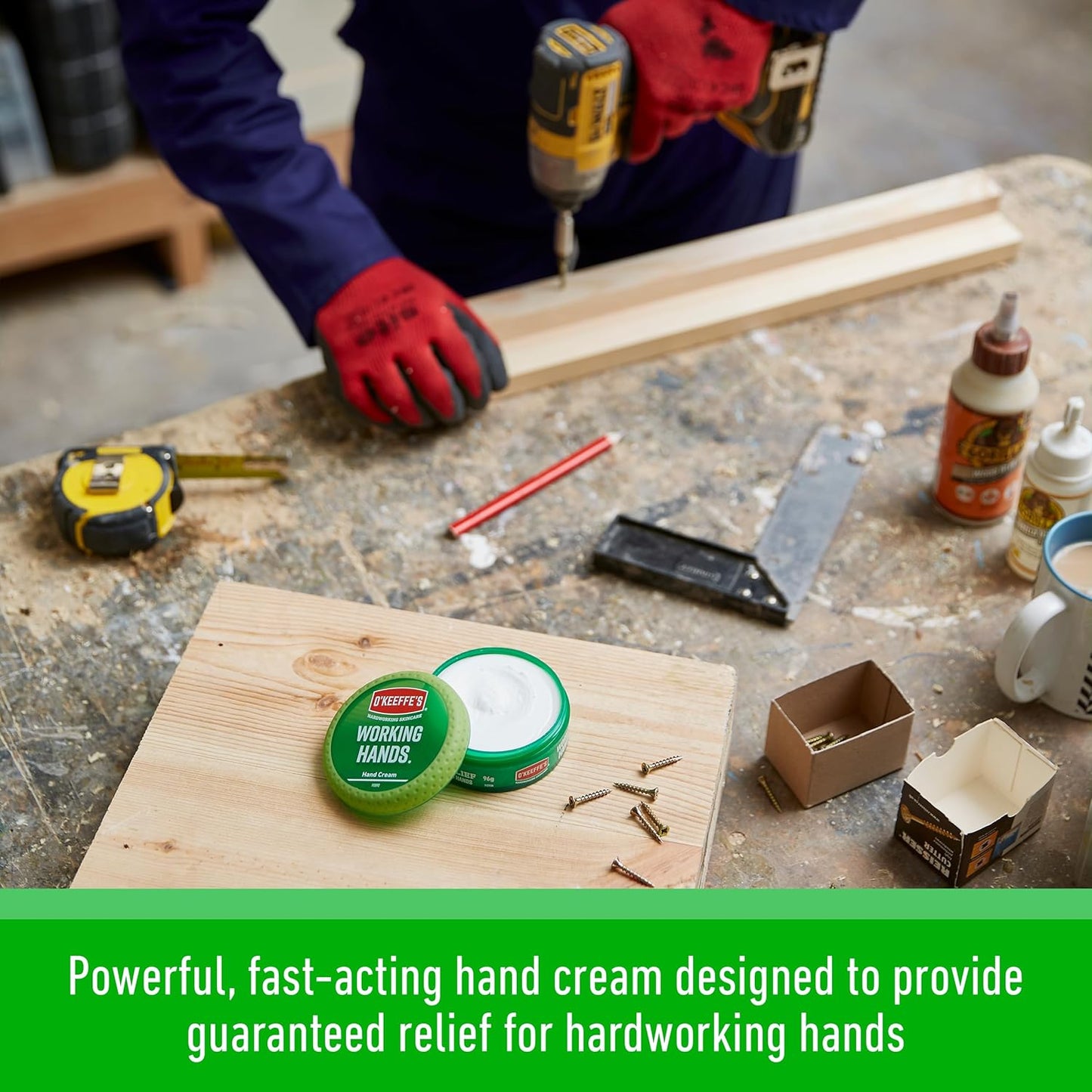 O’Keeffe’S Working Hands, 96G Jar - Hand Cream for Extremely Dry, Cracked Hands | Instantly Boosts Moisture Levels, Creates a Protective Layer & Prevents Moisture Loss