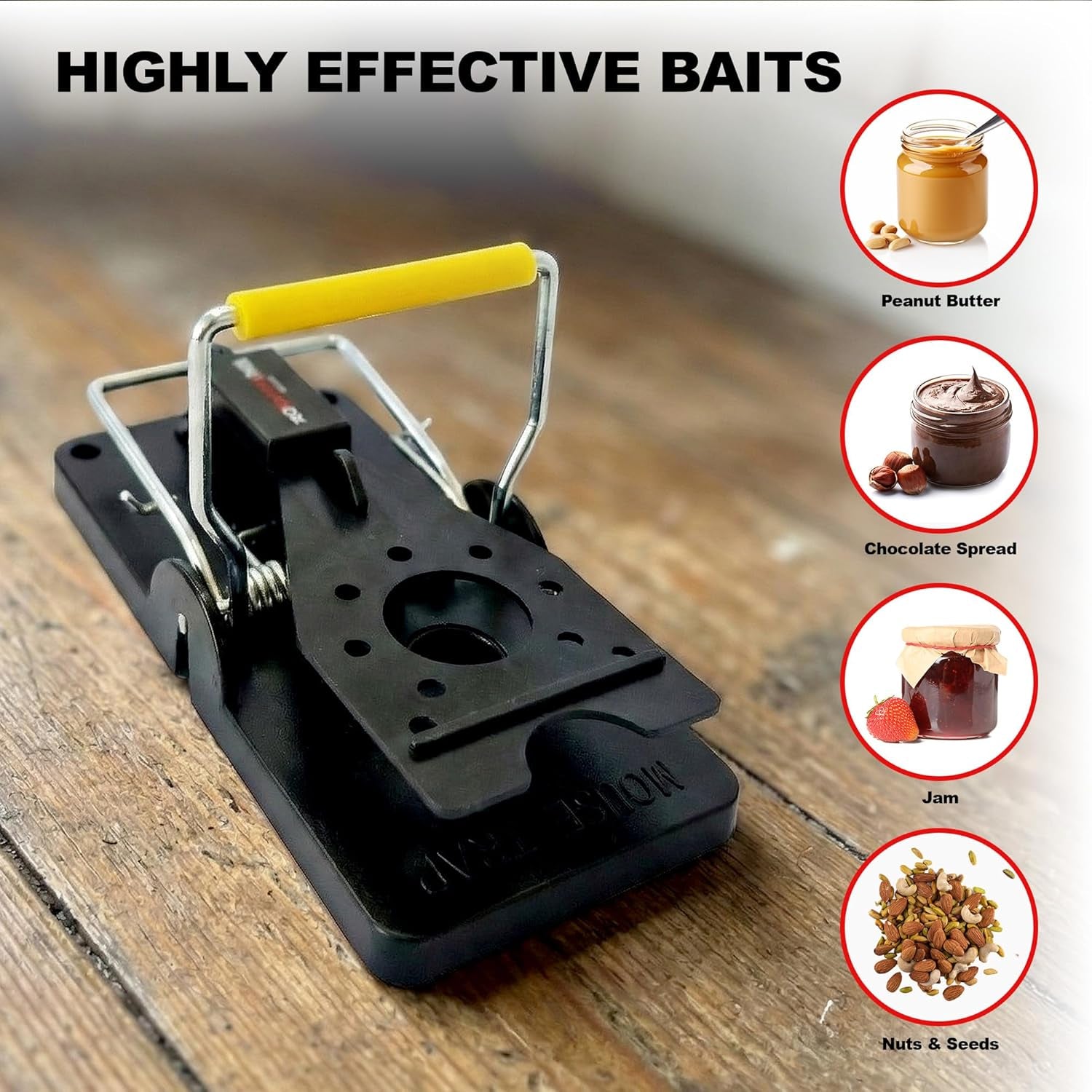 6 X Mouse Trap, 6 Pack Heavy Duty Reusable Snap Traps That Kill Instantly, High Sensitive Mice Catcher UK, Safe and Effective Rodent Trap for Indoors and Outdoors, Easy Set-Up & Clean