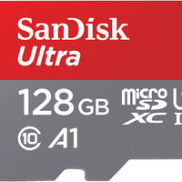 128GB Ultra Microsdxc Card + SD Adapter, Memory Card Full HD, up to 140 Mb/S, for Smartphones and Tablets, with A1 App Performance, UHS-I, Class 10, U1