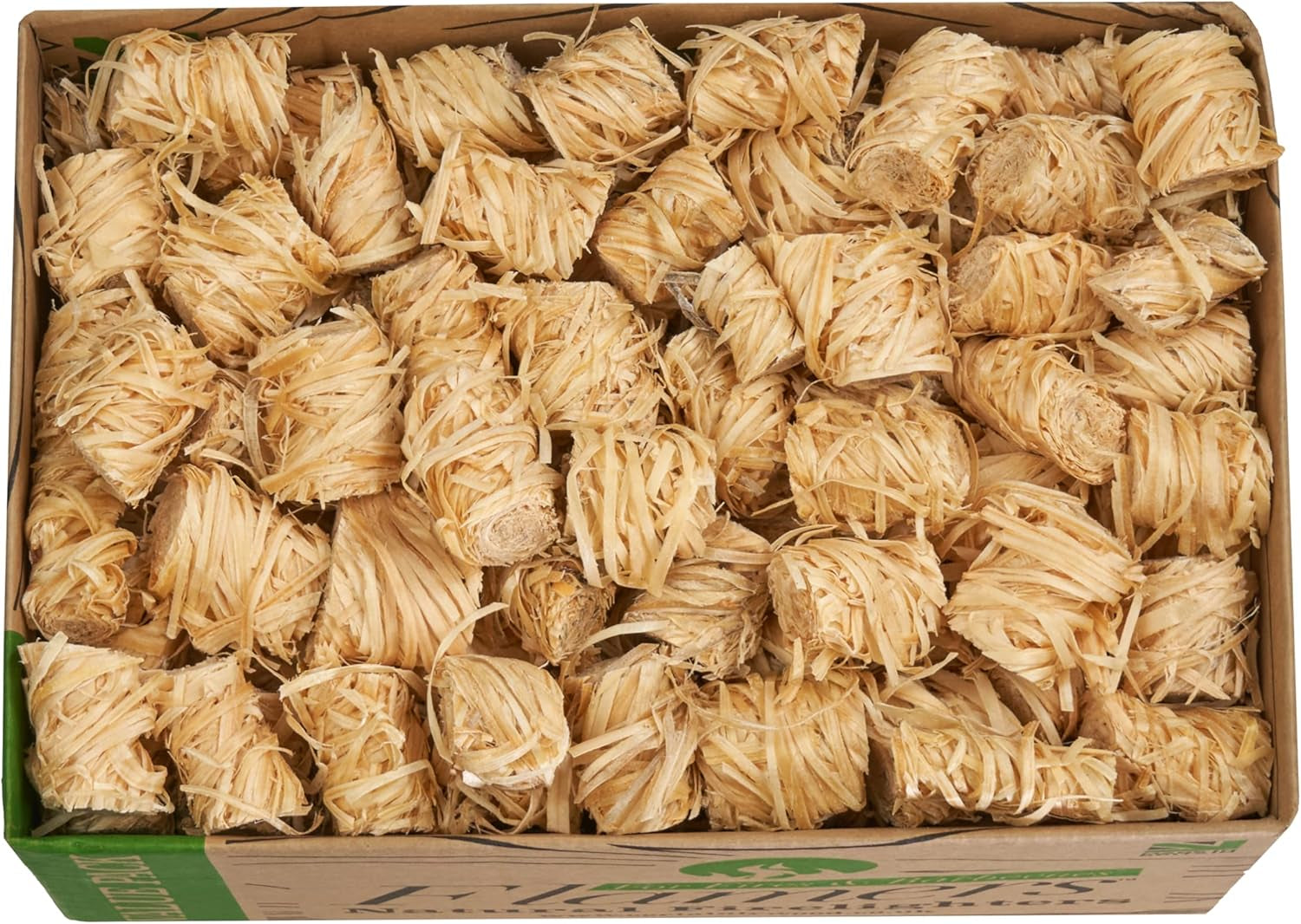 Natural Wood Wool Firelighters 200 Value Pack – Fire Lighters for Wood Burner, Open Fires and Fireplaces – BBQ Starter – Fires Starters- Made by Us in the UK