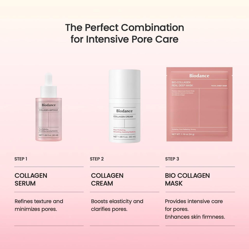 Bio-Collagen Real Deep Mask, Hydrogel Mask, Pore Minimizing, Elasticity Improvement, Korean Skincare | 1.19Oz(34G) X 4Ea