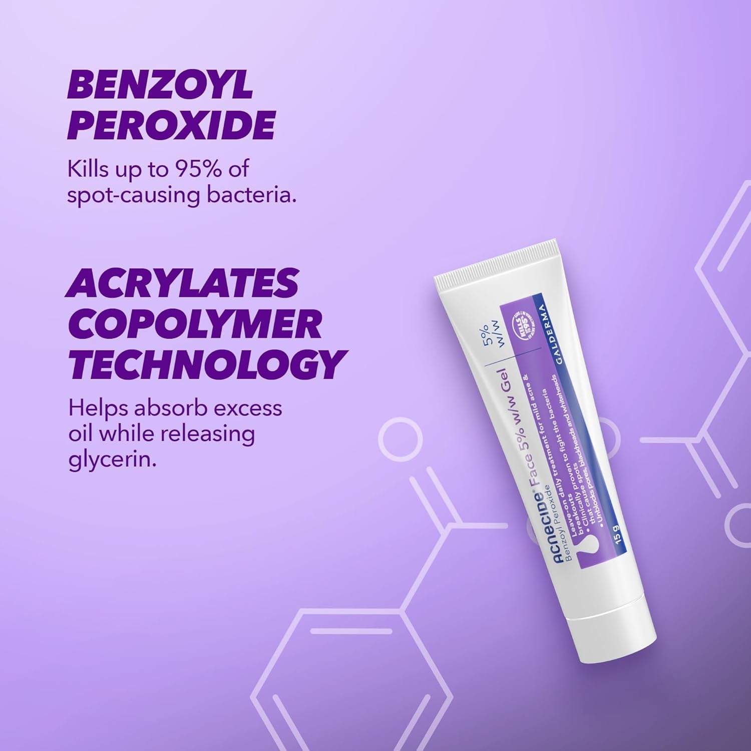 Face Gel 5% Benzoyl Peroxide Acne Treatment for Spot Prone Skin 15G