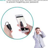 Combination Locker Padlock, 4 Digit Coded Padlock, Gym Lock, School Locker Lock, Weatherproof Combination Lock Outdoor (Black)