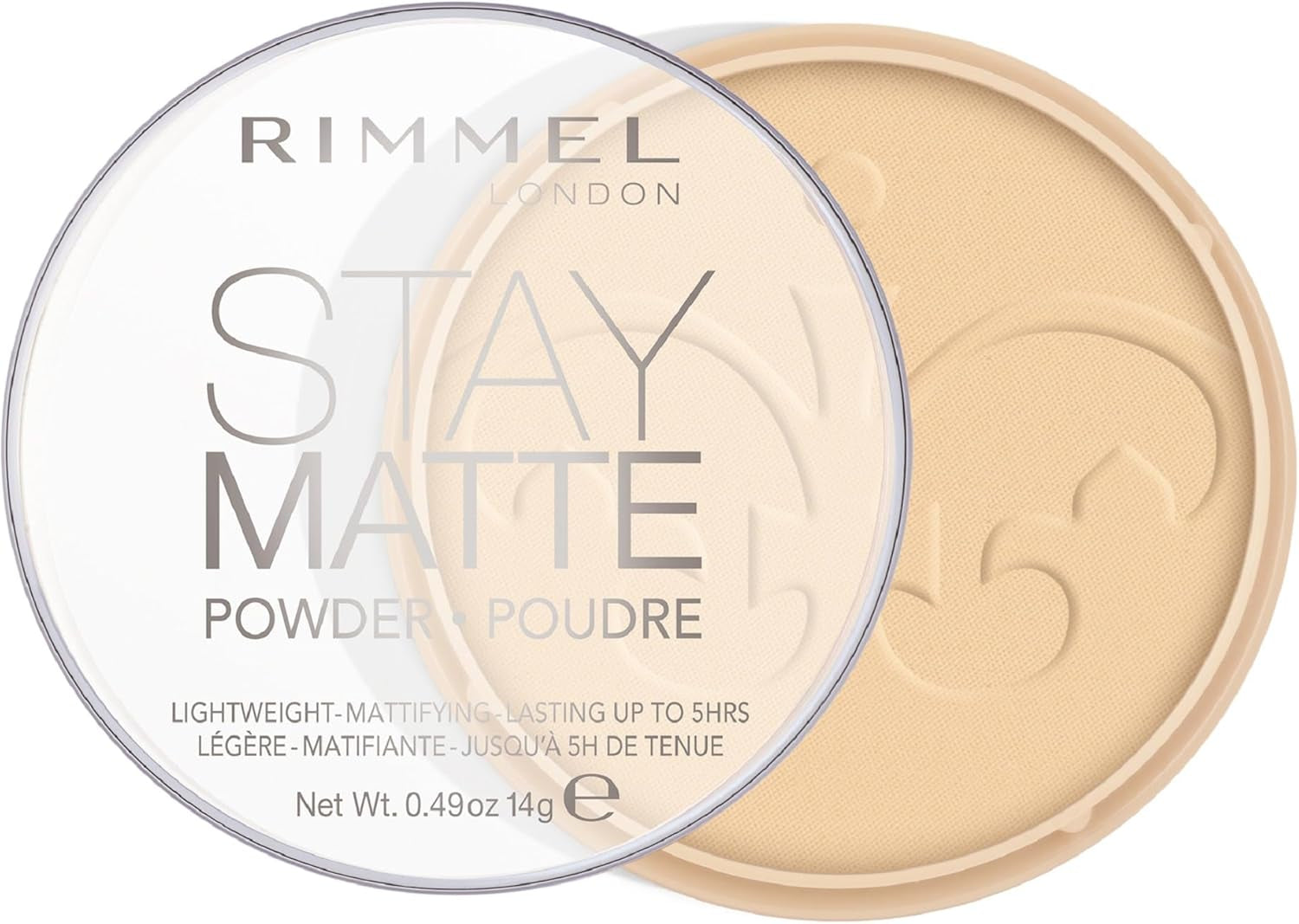 LONDON - Stay Matte Pressed Powder - Lightweight, Oil Absorbing, Smooth Non-Powdery Texture, Lasting up to 5Hrs - for All Skin Types - Dermatologically Tested - Transparent - 14G