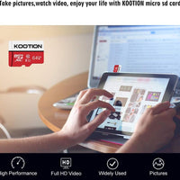 64GB Micro SD Card, UHD Video for Gopro, Action Camera, Drone, Smartphone, R/W up to 80/20Mb/S Microsdxc Memory Card UHS-I U1 Class 10