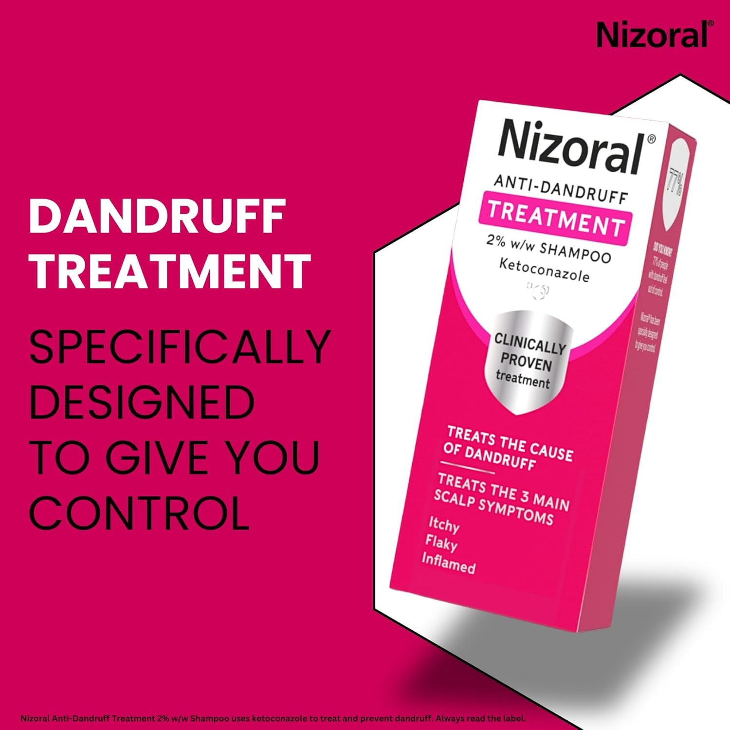Anti-Dandruff Treatment Shampoo, Treats and Prevents Dandruff, Clinically Proven to Control Itchy & Flaky Scalps, Contains Ketoconazole, 1 X 100Ml