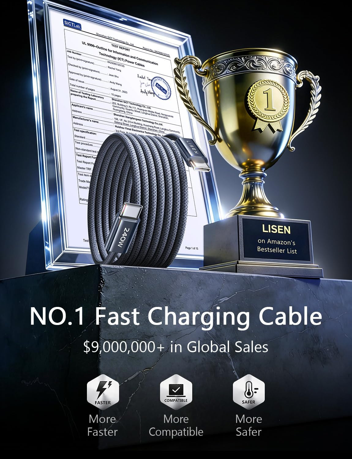 240W USB C to USB C Cable [2-Pack 2M] USB C Charger Cable, Nylon Type C Charger Cable Fast Charging for Iphone 17 16 15 Pro Max, Macbook Pro/Air, Ipad Pro, Galaxy S25 S24, Switch 2, Steam Deck