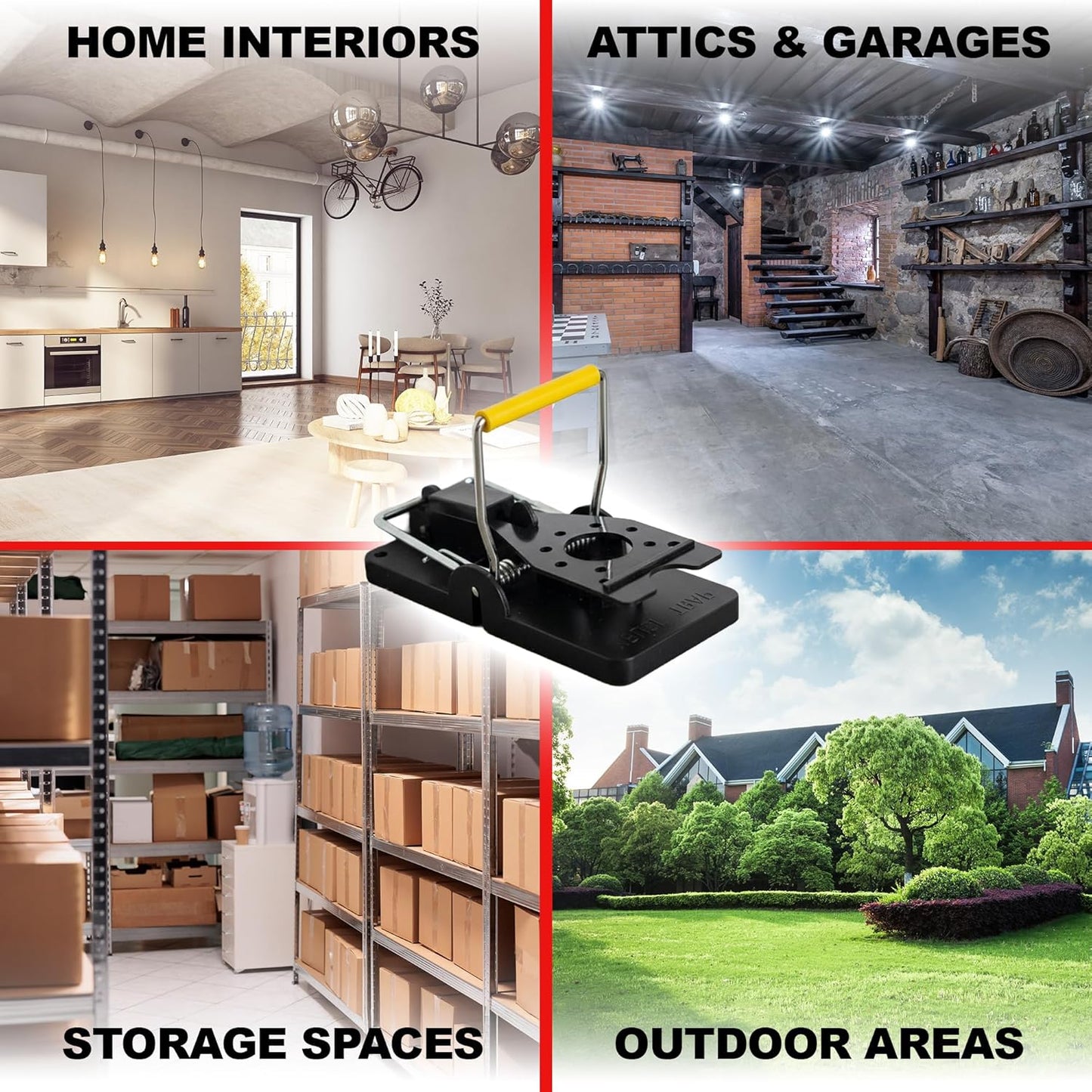 6 X Mouse Trap, 6 Pack Heavy Duty Reusable Snap Traps That Kill Instantly, High Sensitive Mice Catcher UK, Safe and Effective Rodent Trap for Indoors and Outdoors, Easy Set-Up & Clean