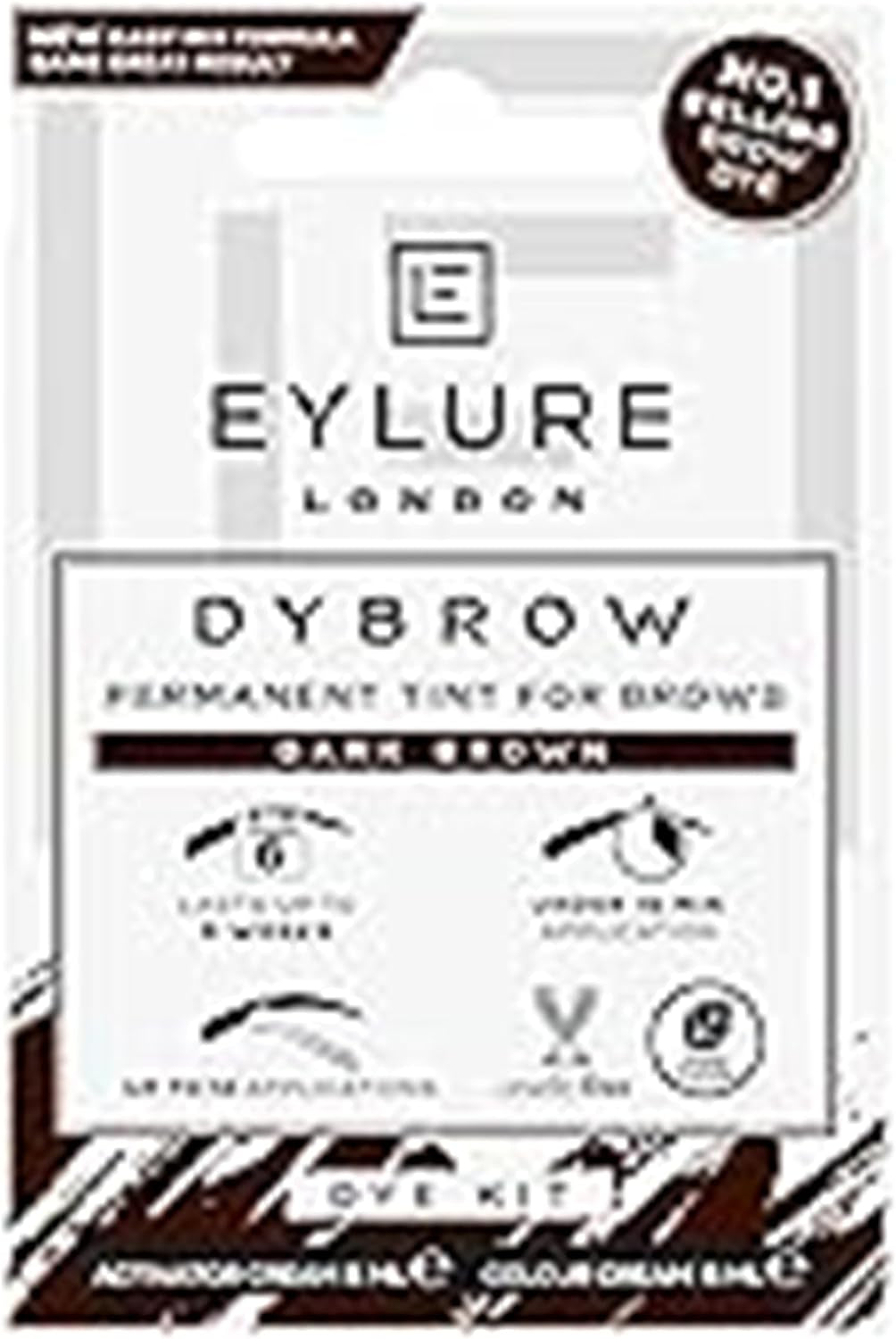 DYBROW Eyebrow Dye Kit, Dark Brown