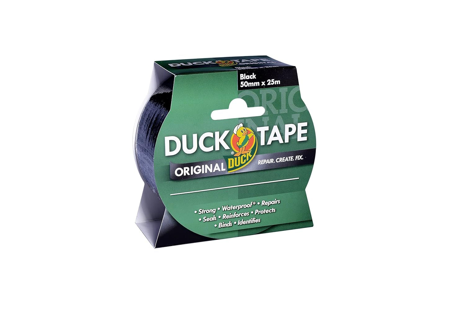 Tape Original Black, 50Mm X 25M. the Original High Strength Waterproof Gaffer and Duct Adhesive Cloth Repair Tape