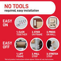 Medium Picture Hanging Strips, Value Pack - 8 Pairs (16 Strips) Adhesive Strips, White - for Pictures, Frames, Mirrors, Wall Décor - Damage Free Hanging