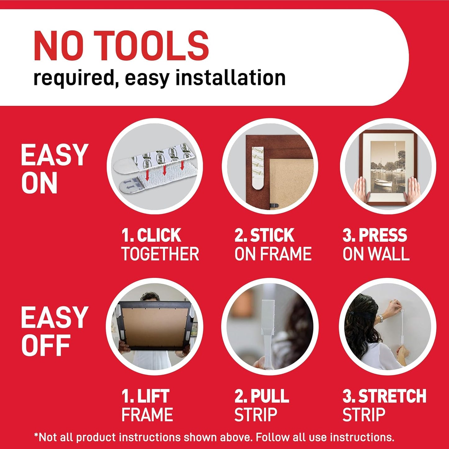 Medium Picture Hanging Strips, Value Pack - 8 Pairs (16 Strips) Adhesive Strips, White - for Pictures, Frames, Mirrors, Wall Décor - Damage Free Hanging