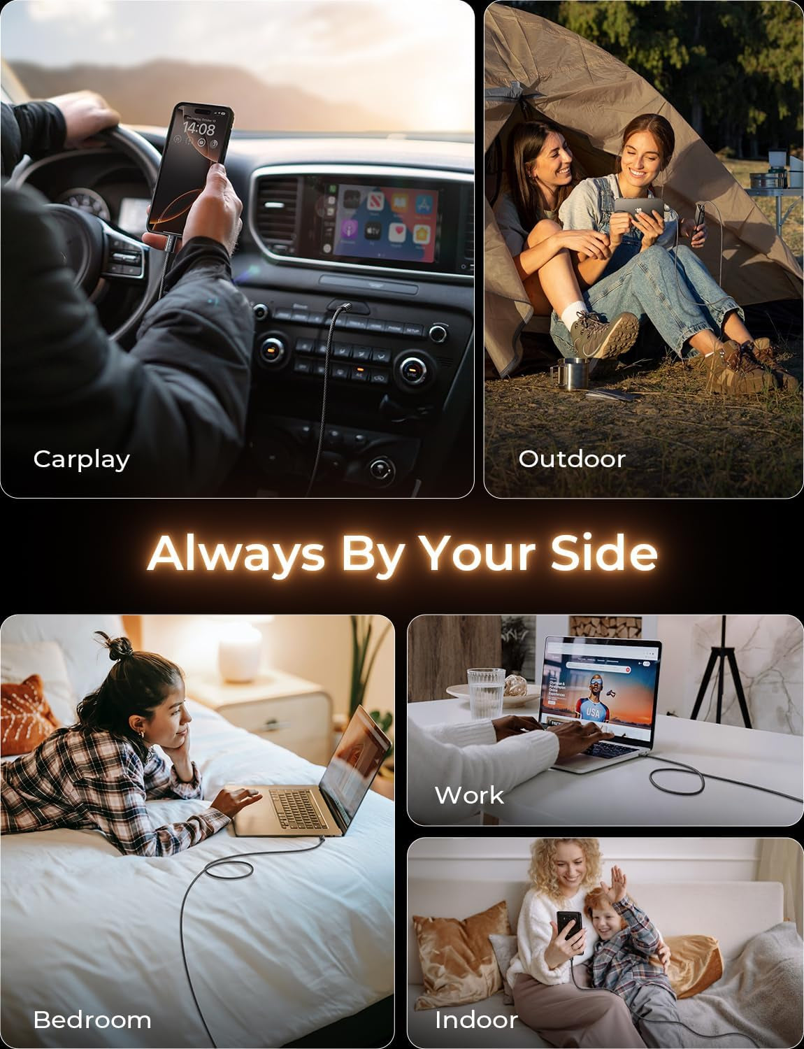 USB C to USB C Cable Charger 4-Pack [0.5/1/2/2M] for USBC to USBC Cable 60W C to Type C Charger Cables Fast Charging for Iphone 17 Pro Max 16 15 Ipad Pro Air Samsung Galaxy S25 S24 Pixel Switch