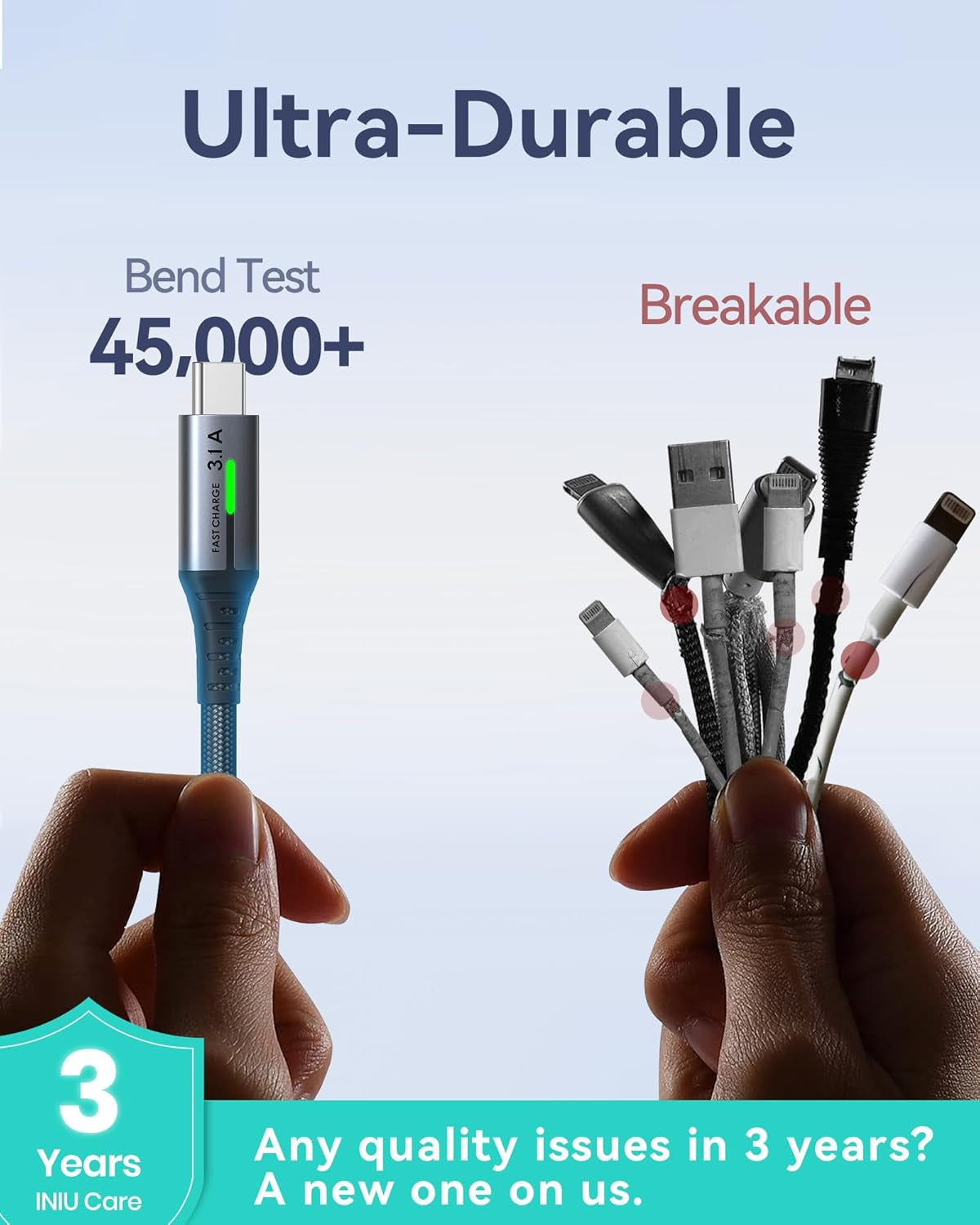 USB C Charger Cable, 2M Type C Cable Fast Charging, Braided USB a to USB-C Phone Charger Cable USBC for Iphone 17 16 15 Pro Max, Samsung Galaxy S25 S24 Ultra, Pixel 10, Ipad Air Switch Steam Etc.