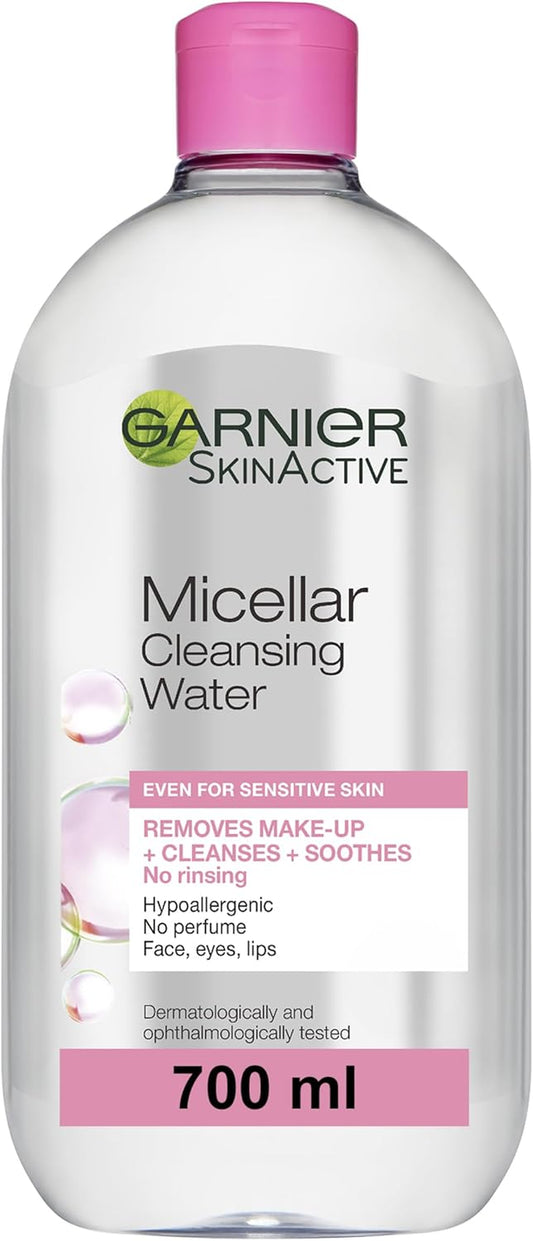 Micellar Cleansing Water 700Ml, Gentle Face Cleanser & Make up Remover, Suitable for All Skin Types Including Sensitive Skin, Soothing Formula, Dermatologically Tested