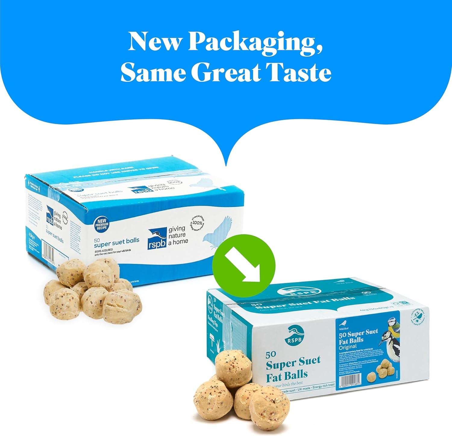 - Fat Balls for Wild Birds, High Energy Suet Balls, Made in the UK, Delicious and Nutritious Bird Food, Suitable for Year-Round Feeding (Box of 50)