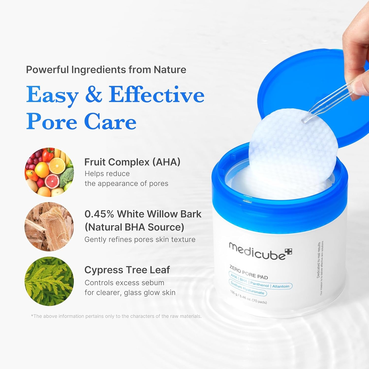 Zero Pore Pads 2.0, Dual-Textured Facial Toner Pads for Exfoliation and Pore Care with 4.5% AHA Lactic Acid & 0.45% BHA Salicylic Acid, Ideal for All Skin Types, Korean Skin Care (70 Units)