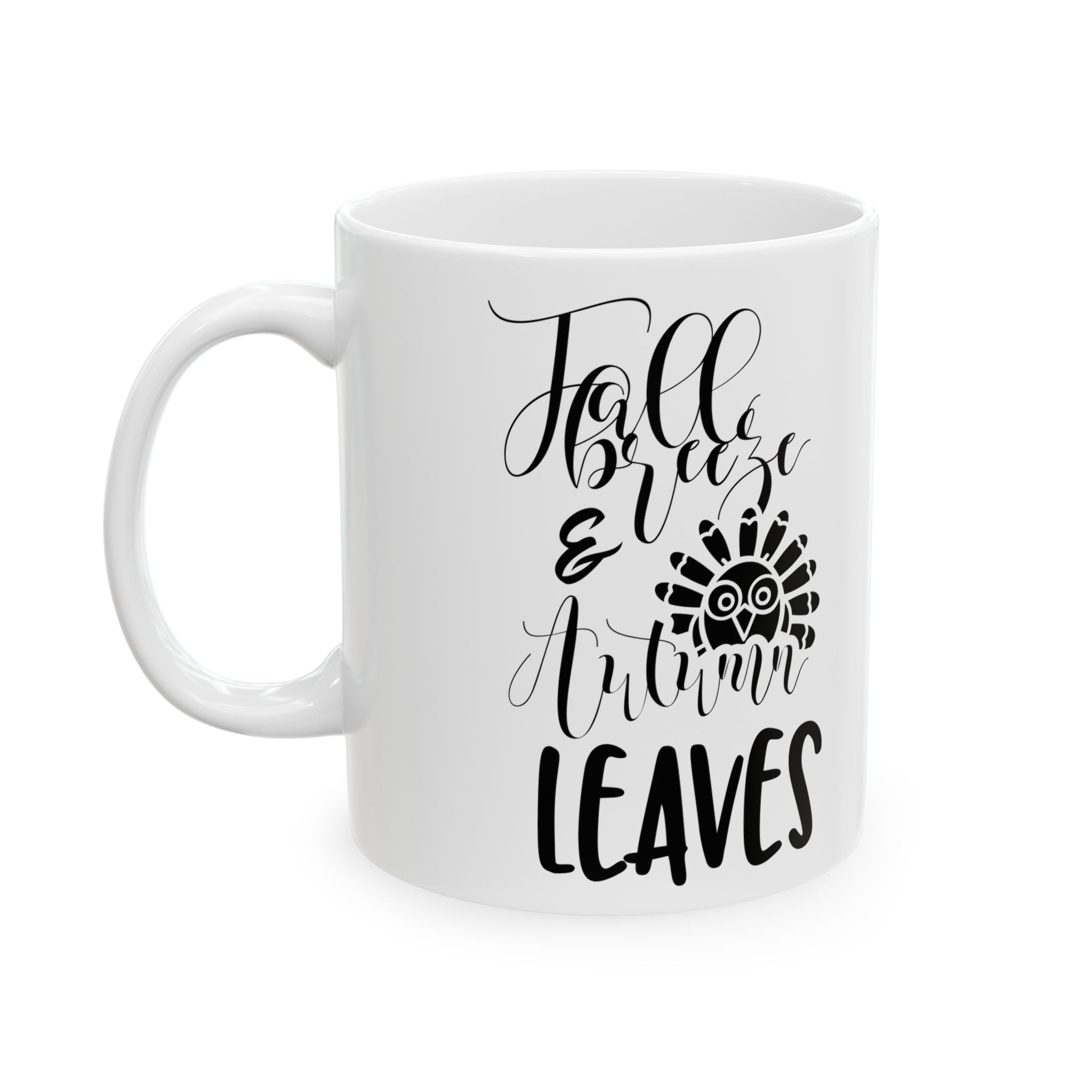 Fall Breeze & Autumn Leaves Ceramic Mug 11oz