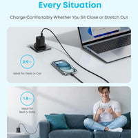 USB C Charger Cable, 2-Pack 3 Ft (0.9 M) USB to USB C Cable, USB a to USB C Braided Phone Charger Cable for Iphone 17/16/15, Ipad Pro, Samsung Galaxy, Macbook Pro,And More