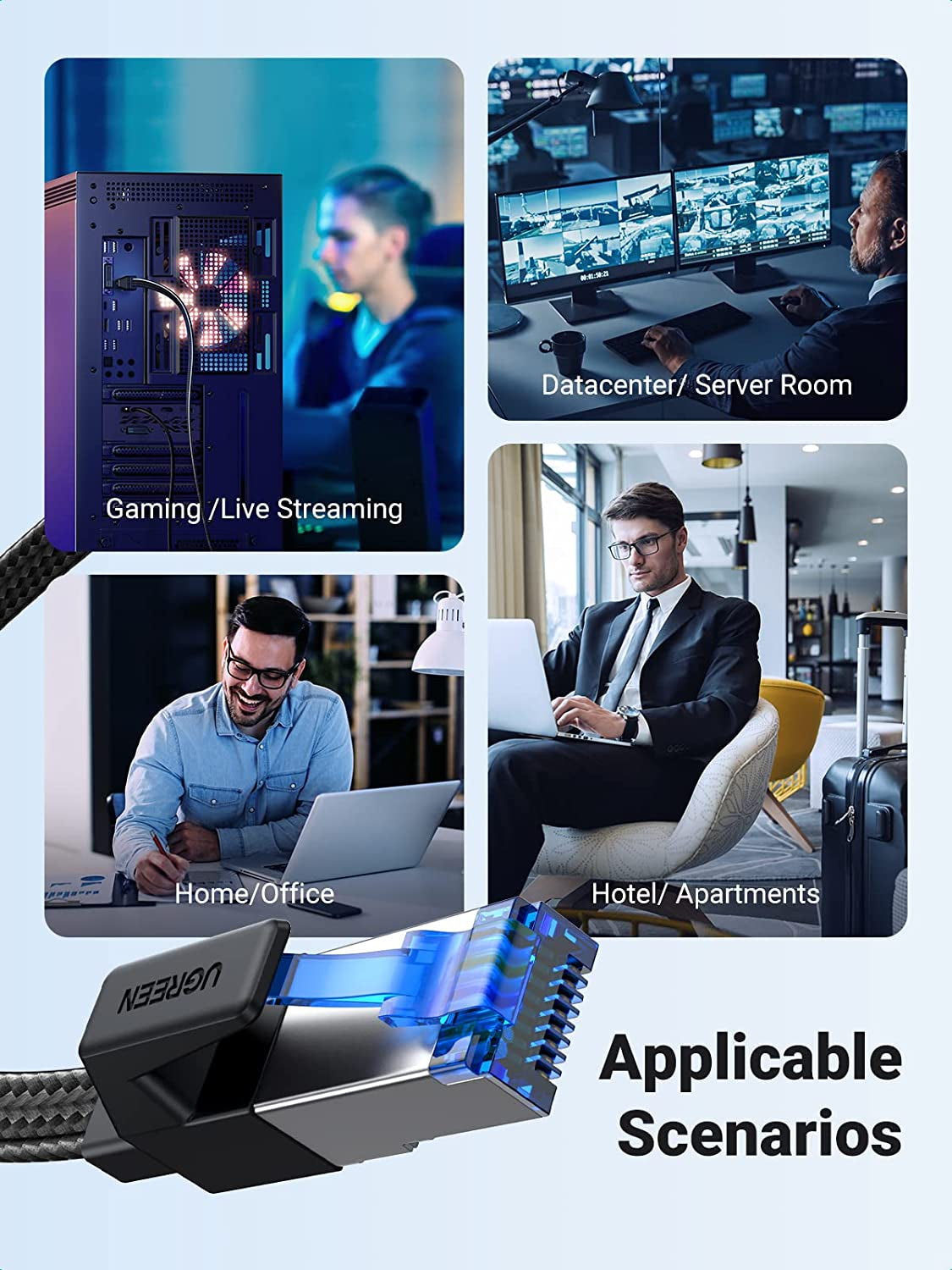 Ethernet Cable 5M, Cat 8 Internet Cable Flat High-Speed 40Gbps 2000Mhz Network Cable, Gigabit Braided RJ45 LAN Cable Patch Cord Compatible for Pc/Laptop, PS5, Xbox, Modem, Router, Switch, TV