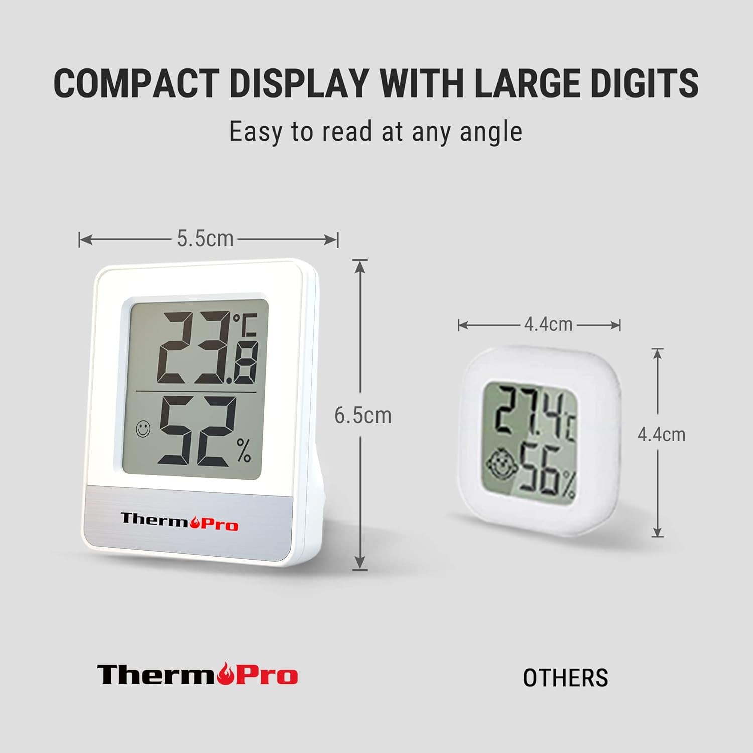 TP49-2 Digital Room Thermometer Indoor Hygrometer Mini Temperature Monitor Humidity Meter for Home Office Air Comfort Thermo Hygrometer