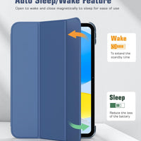 Case for Ipad (A16) 11Th Generation 11 Inch 2025/Ipad 10Th Generation 10.9 Inch 2022, Slim Stand Cover with Hard Translucent Back, Support Touch ID, Auto Wake/Sleep, Abyss Blue