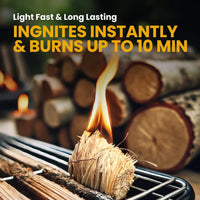 200 Firelighters -  Natural Firelighters | Fast Lighting & Odourless, Fire Lighters for Wood Burners & BBQ Ovens, Stoves & Fireplaces