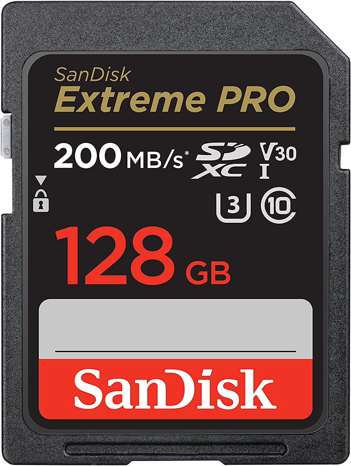 128GB Extreme PRO SDXC Card, SD Card, V30 Memory Card, 4K UHD, up to 200 Mb/S,  Quickflow Technology, Rescuepro Deluxe Data Recovery Software, UHS-I, Class 10, U3, V30