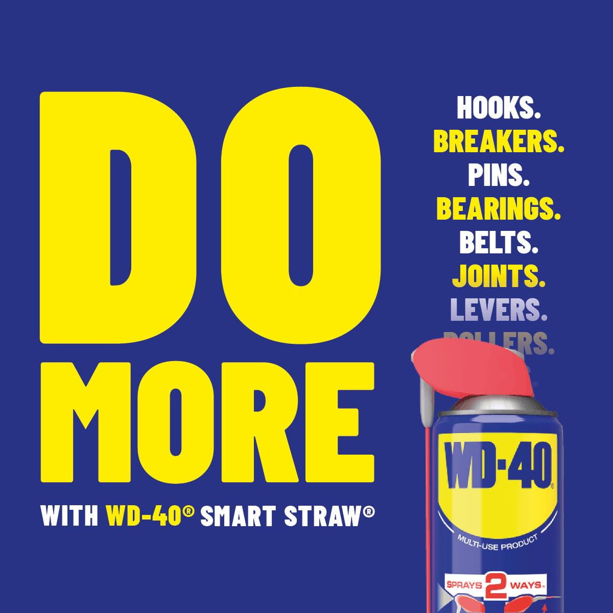Multi Use Lubricant Spray 450Ml, Wide and Narrow Smart Straw, Multipurpose WD40 Spray Lubricant for Maintenance, Water Displacement, and Rust Protection on Gears, Threads, and Hinges