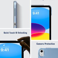 Case for Ipad (A16) 11Th Generation 11 Inch 2025/Ipad 10Th Generation 10.9 Inch 2022, Slim Stand Cover with Hard Translucent Back, Support Touch ID, Auto Wake/Sleep, Abyss Blue
