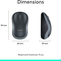 MK270 Wireless Keyboard and Mouse Combo for Windows, 2.4 Ghz Wireless, Compact Mouse, 8 Multimedia and Shortcut Keys, 2-Year Battery Life, for PC, Laptop, QWERTY UK English Layout - Black