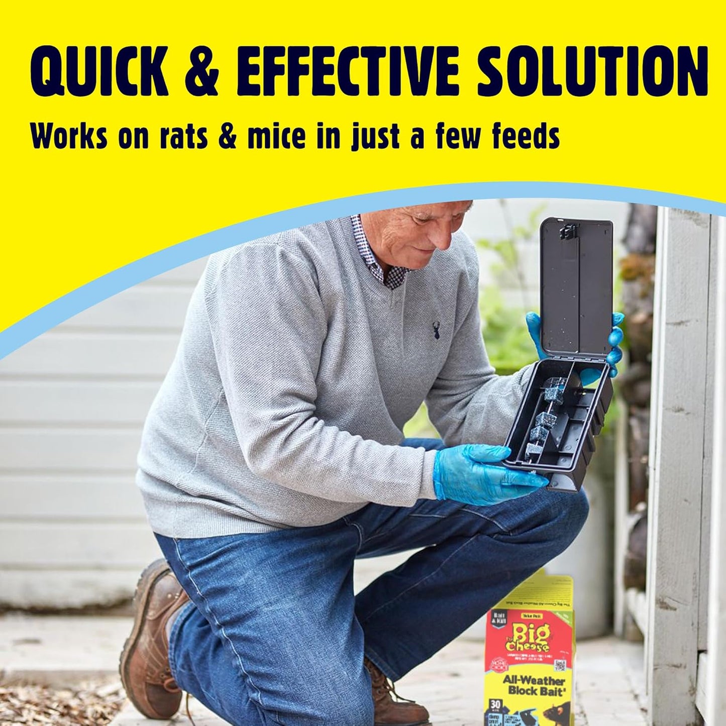 All-Weather Rodent Block - 30 X 10G, for Mice and Rats, Damp-Proof, Weather-Resistant - Super Strength and Highly Effective, Pet Safe, Blue