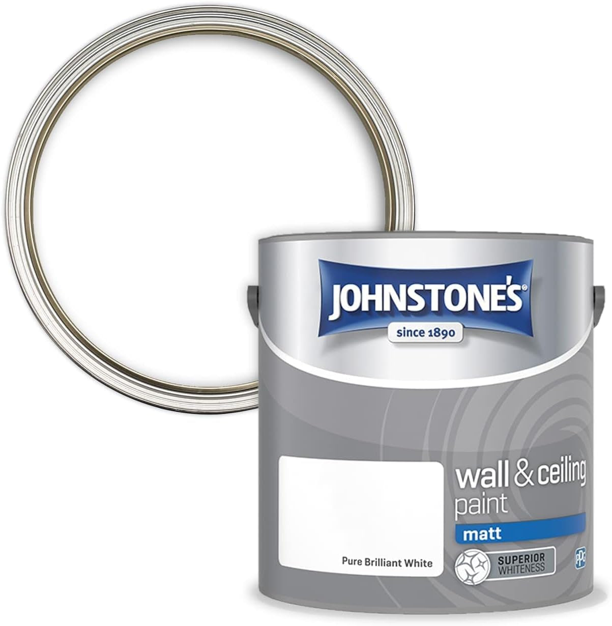 - Wall & Ceiling Paint - Pure Brilliant White - Matt Finish - Emulsion Paint - Fantastic Coverage - Easy to Apply - Dry in 1-2 Hours - 12M2 Coverage per Litre - 2.5L