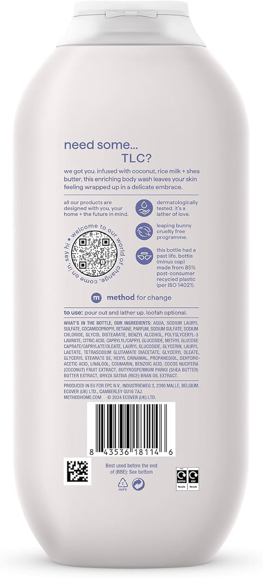 Body Wash, Simply Nourish, Shower Gel, Coconut, Rice Milk and Shea Butter Scent, Pack of 1, 532Ml