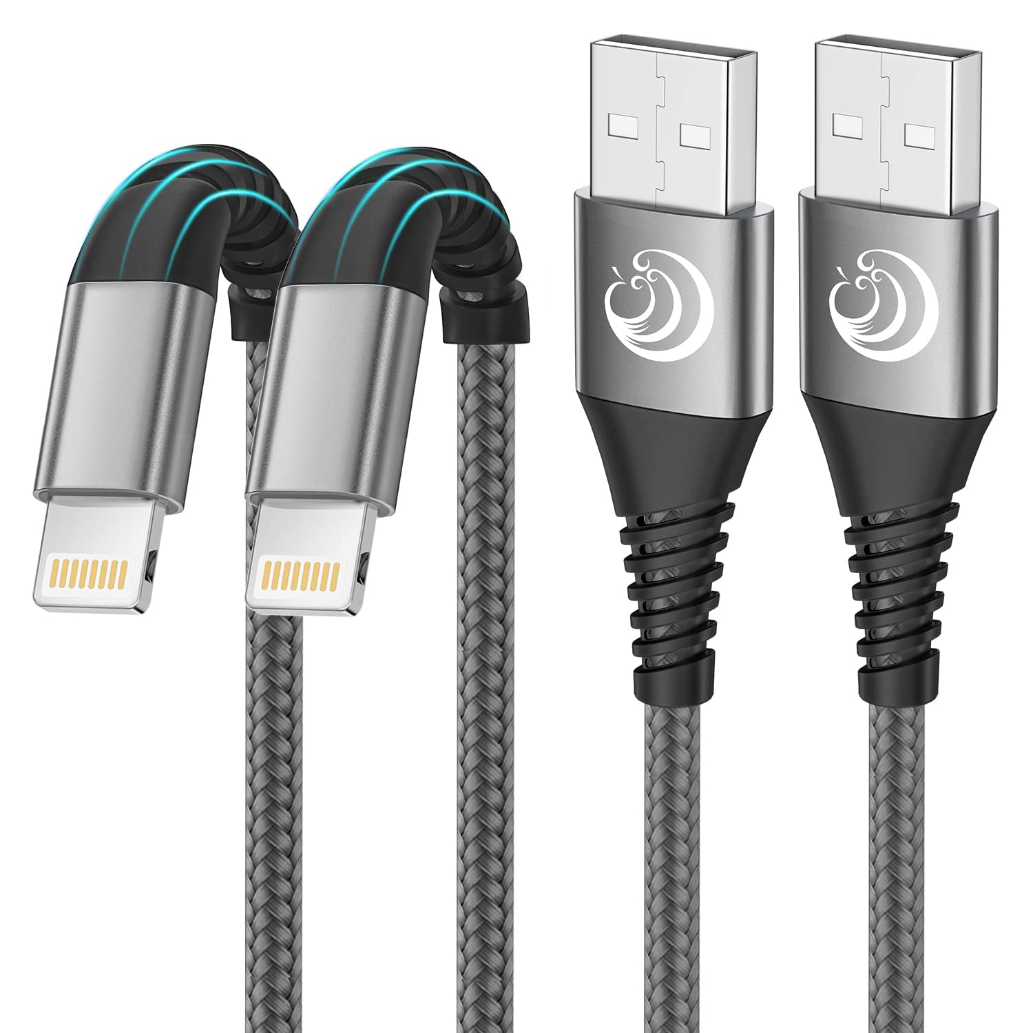 2Pack 2M Iphone Charger Cable, Mfi Certified Lightning Cable Fast Charging Braided Iphone Charger Fast Charge USB Charging Lead for Phone 14 13 12 11 Pro Max XS XR X 8 7 6 plus 5 SE, Ipad and Ipod