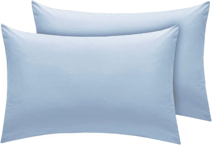 Divine Textiles Pillow Cases Easy Care Non Iron Percale 18 Colours, Pair of Standard Pillow Cases - Sky Blue