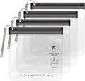 4PC Airport Security Liquids Bags 20X20 Cm Clear TSA Approved Security Toiletry Bag Approved Hand Luggage Regulations Waterproof Liquids Wash Bags Travel Accessorie Holiday Essentials for Women/Men