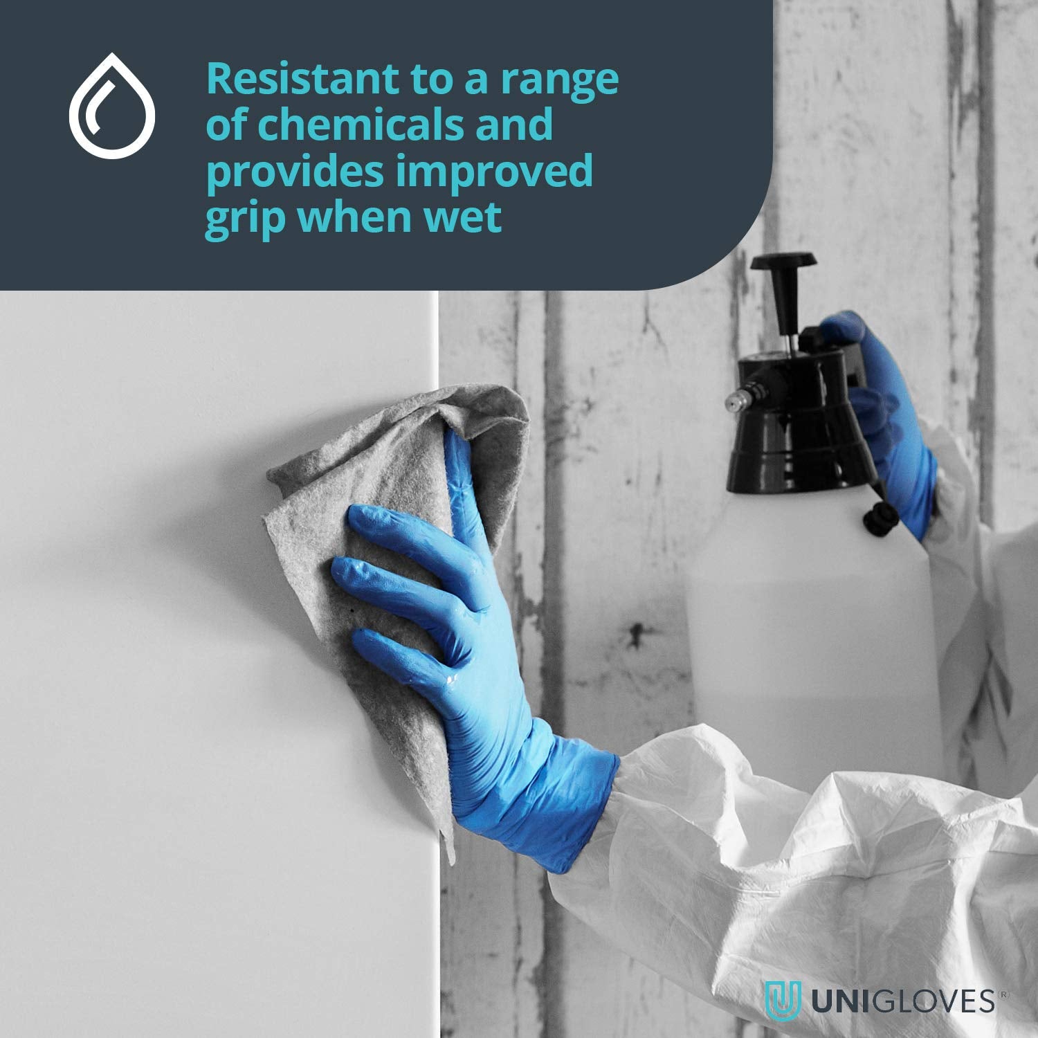 Unicare Nitrile Examination Disposable Gloves - Multipurpose, Powder Free, Medical Gloves - Box of 100 Gloves, Blue, Medium (GS0033)