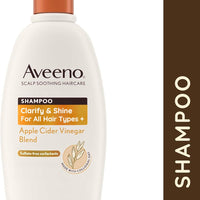 Scalp Soothing Haircare Clarify & Shine Shampoo, Apple Cider Vinegar Blend, for All Hair Types, Soothes Dry, Itchy & Flaky Scalp, Clinically Proven, Sulfate Free, 300Ml
