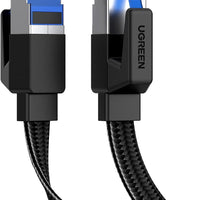 Ethernet Cable 5M, Cat 8 Internet Cable Flat High-Speed 40Gbps 2000Mhz Network Cable, Gigabit Braided RJ45 LAN Cable Patch Cord Compatible for Pc/Laptop, PS5, Xbox, Modem, Router, Switch, TV