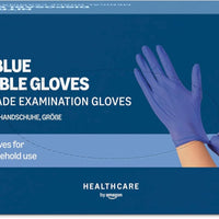 Nitrile Blue Disposable Gloves, Powder-Free, Size M, 100 Count (Previously Hevea Brand)