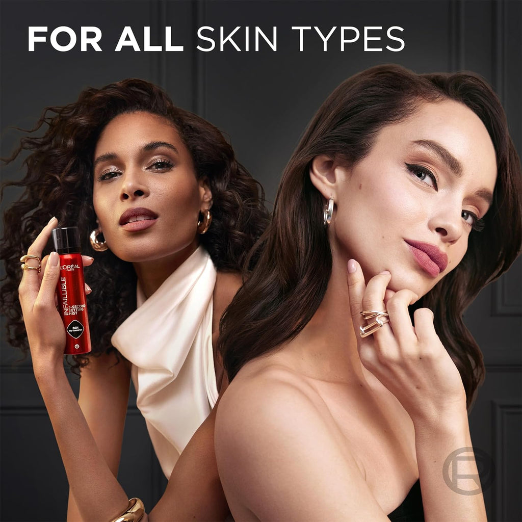 Setting Spray, Infallible 3-Second Makeup Setting Spray Mist for Face, up to 36 Hour Makeup Wear, Fixing Spray, Waterproof and Sweatproof, Transfer-Proof and Non-Sticky 75Ml