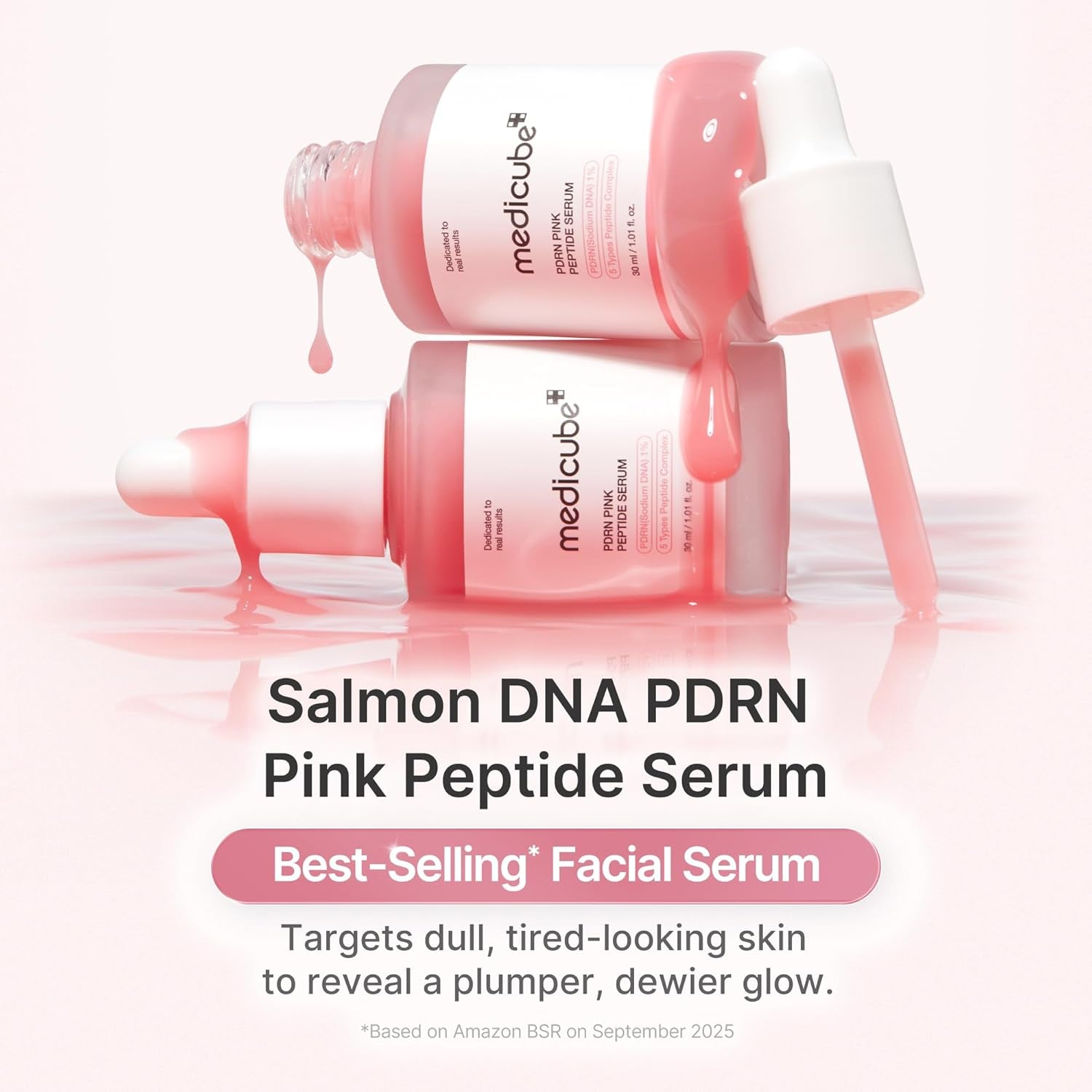Salmon DNA PDRN Pink Peptide Serum, Pink Glow Serum, Peptide, Niacinamide, Hydrating & Moisturising & Firming, Uneven Skin Tone, Korean Skincare | 1.01 Fl.Oz. (1.01 Fl.Oz., Salmon DNA PDRN)