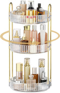 360 Rotating Makeup Organiser, 3 Tiers Spinning Skincare Organiser, Multi-Function Make up Storage, Large Capacity Cosmetic Perfume Stand for Vanity, Bathroom and Bedroom