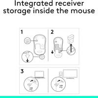 M185 Wireless Mouse, 2.4Ghz with USB Mini Receiver, 12-Month Battery Life, 1000 DPI Optical Tracking, Ambidextrous, Compatible with PC, Mac, Laptop - Grey